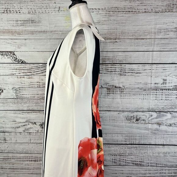 LABEL by 5 twelve Neiman March Dress size 12 Coral Floral Pencil Knee Wedding - Picture 10 of 13